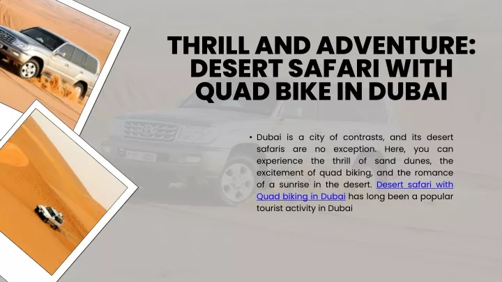thrill and adventure desert safari with quad bike