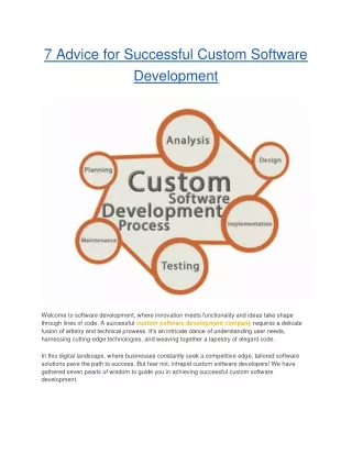7 Advice for Successful Custom Software Development