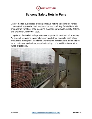 Balcony Safety Nets in Pune