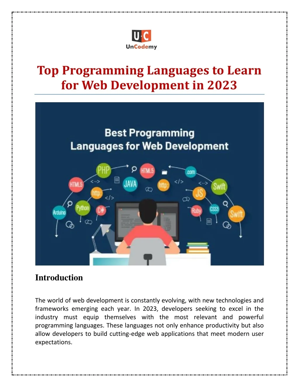 PPT - Top Programming Languages to Learn for Web Development in 2023 ...