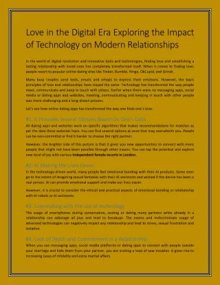 Love in the Digital Era Exploring the Impact of Technology on Modern Relationships