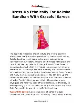 Dress-Up Ethnically For Raksha Bandhan With Graceful Sarees (1)