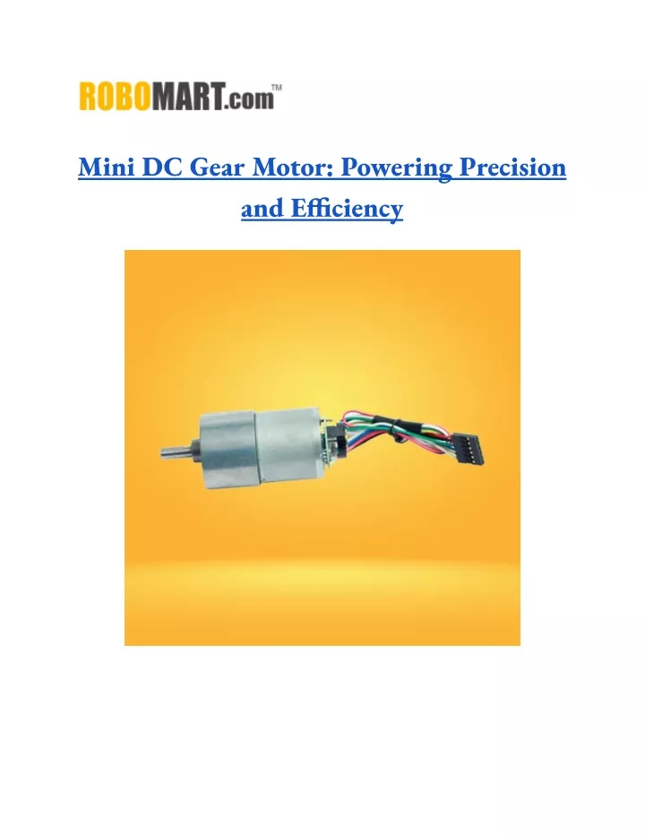mini dc gear motor powering precision and e ciency