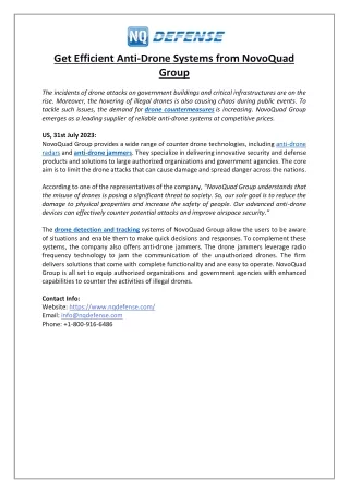 get efficient anti drone systems from novoquad