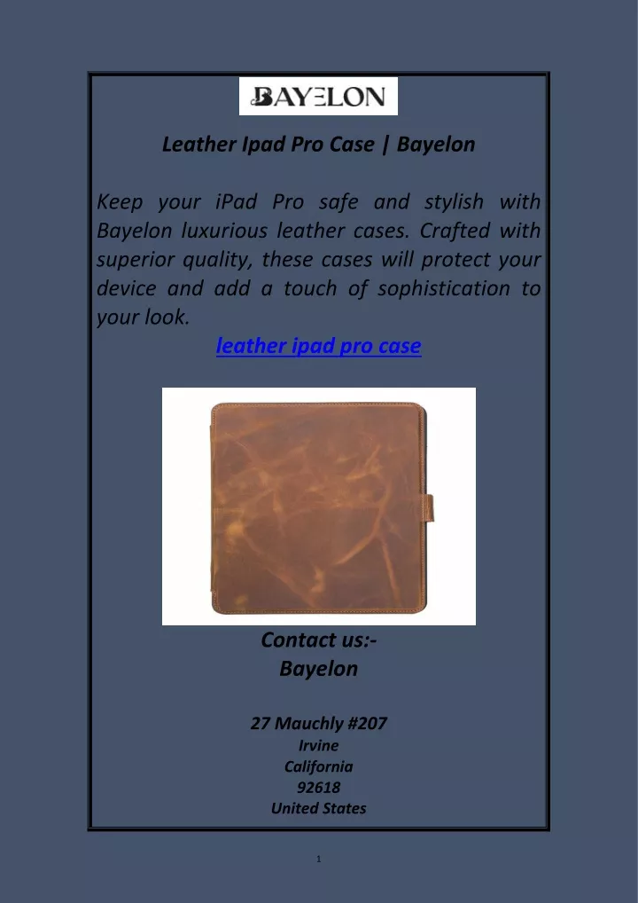 leather ipad pro case bayelon