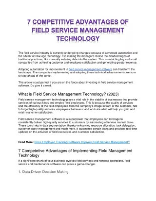 7 Competitive Advantages of Field Service Management Technology