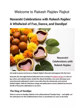 Navaratri Celebrations with Rakesh Rajdev_ A Whirlwind of Fun, Dance, and Dandiya!