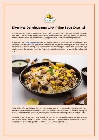 dive into deliciousness with pulao soya chunks