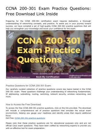 CCNA 200-301 Exam Practice Questions_ Free Download Link Inside