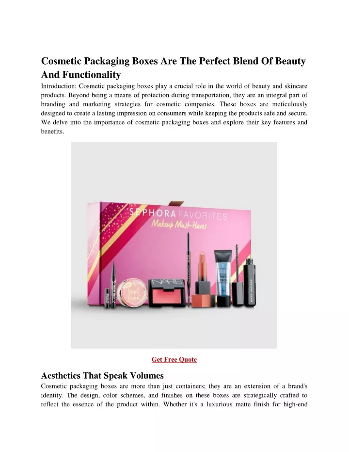 cosmetic packaging boxes are the perfect blend