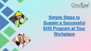 simple steps to sustain a successful ehs program