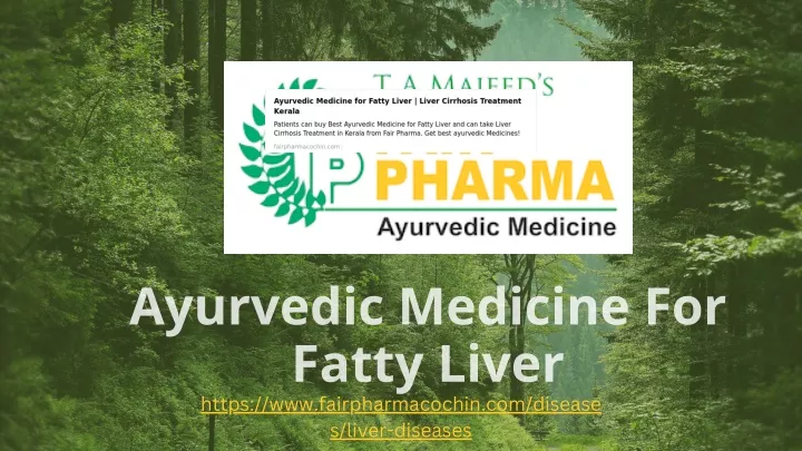 ayurvedic medicine for fatty liver https