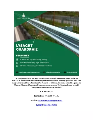 the lysaghtguardrail is a product manufactured