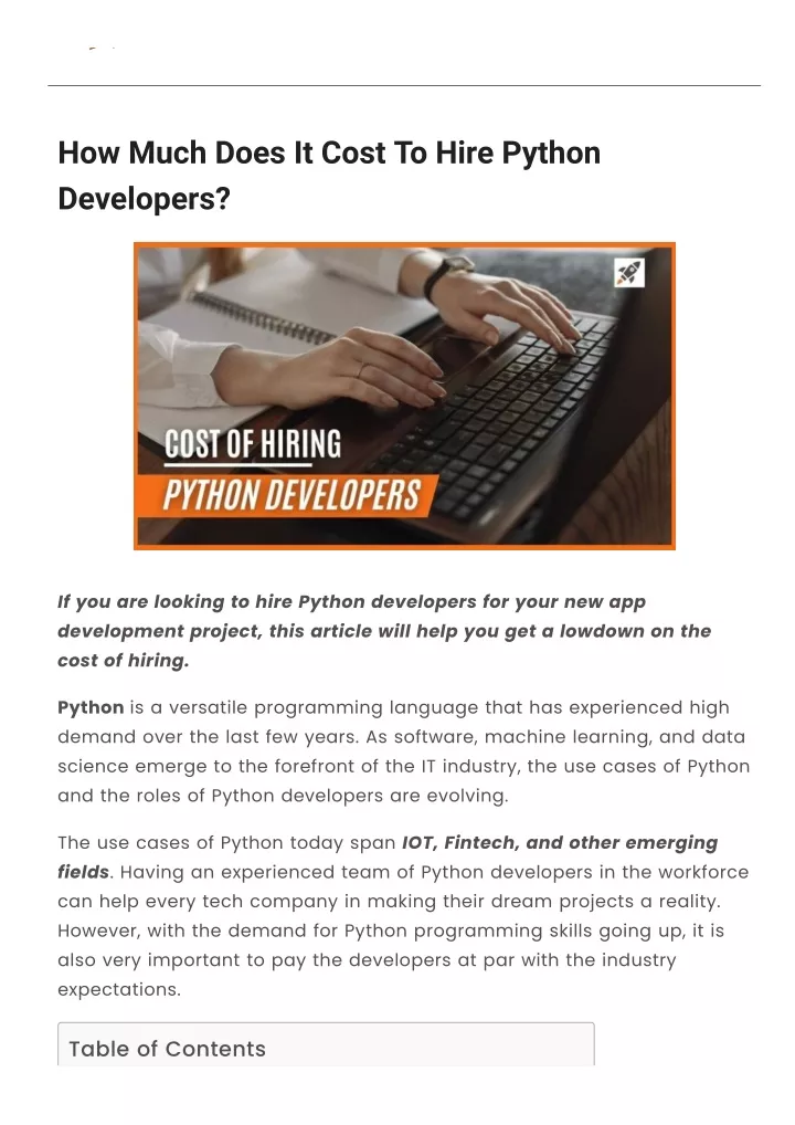 how much does it cost to hire python developers