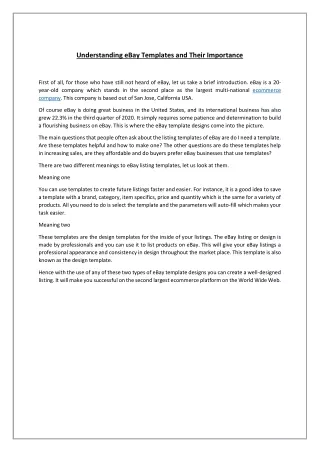 understanding ebay templates and their importance