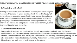 akshay mehdiratta monsoon drinks to keep