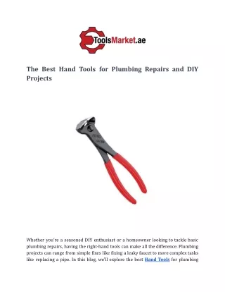 The Best Hand Tools for Plumbing Repairs and DIY Projects