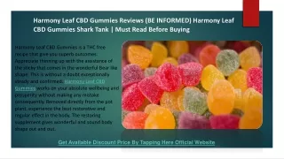 Harmony Leaf CBD Gummies Shark Tank