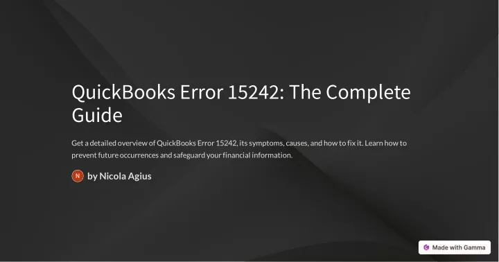quickbooks error the complete guide