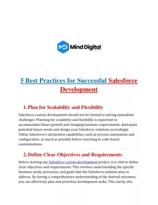 5 best practices for successful salesforce development