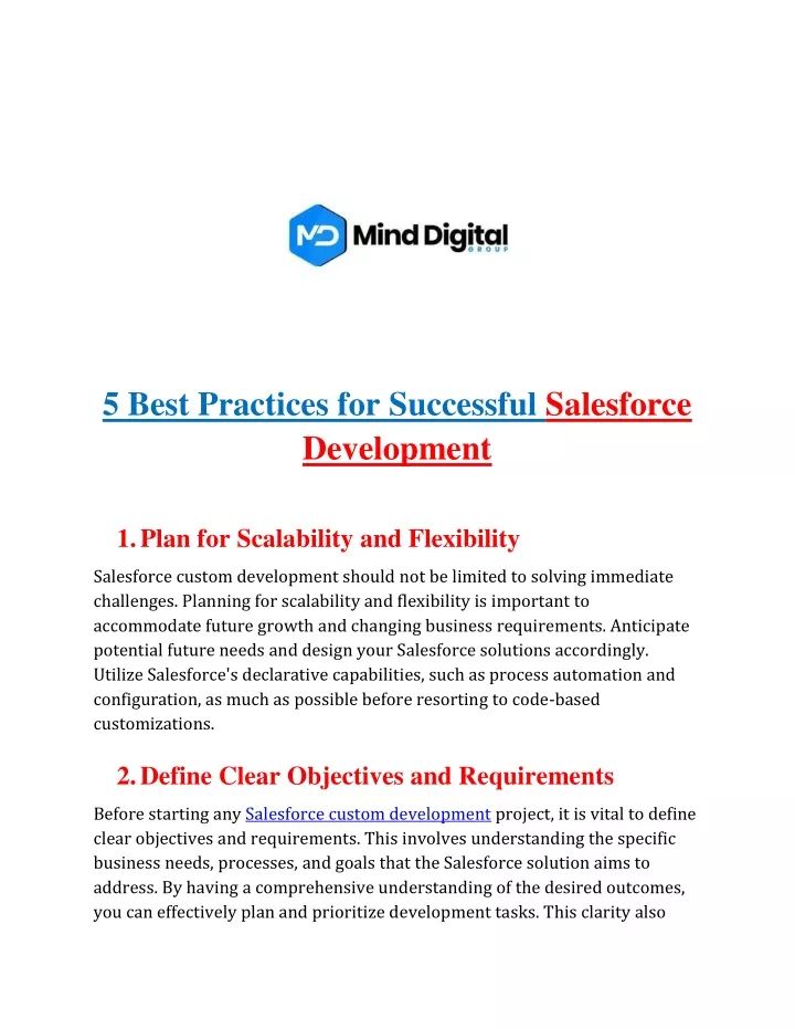 5 best practices for successful salesforce