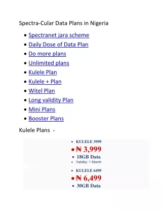 Spectranet offers Best Data Plan in NIgeria