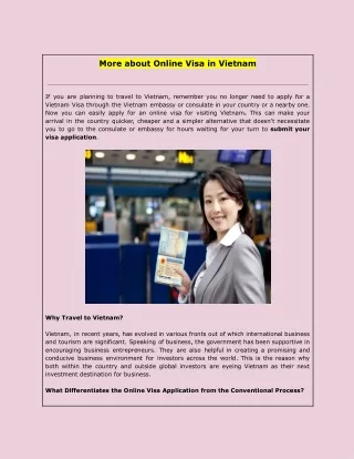 More About Online Visa in Vietnam