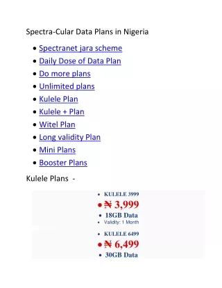 Spectranet offers Best Data Plans in Nigeria