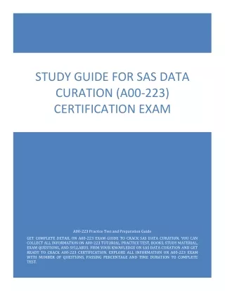 study guide for sas data curation