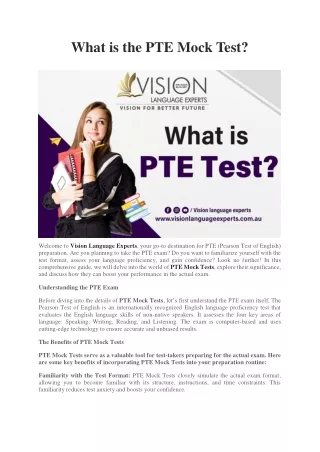 what is the pte mock test