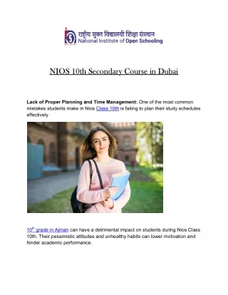 nios 10th secondary course in dubai nios 10th