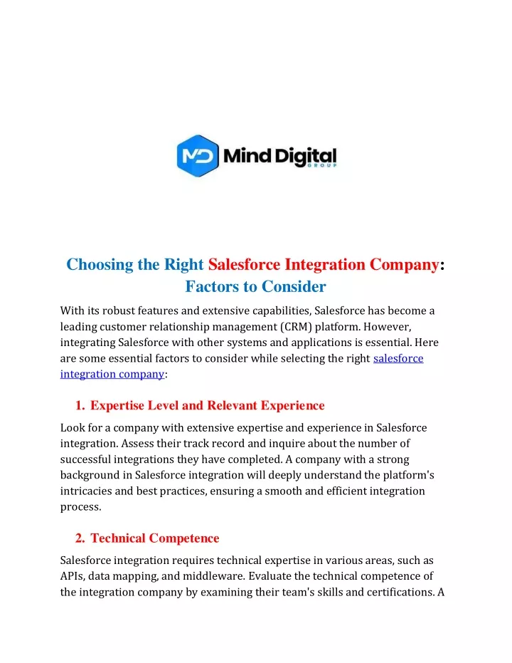 choosing the right salesforce integration company