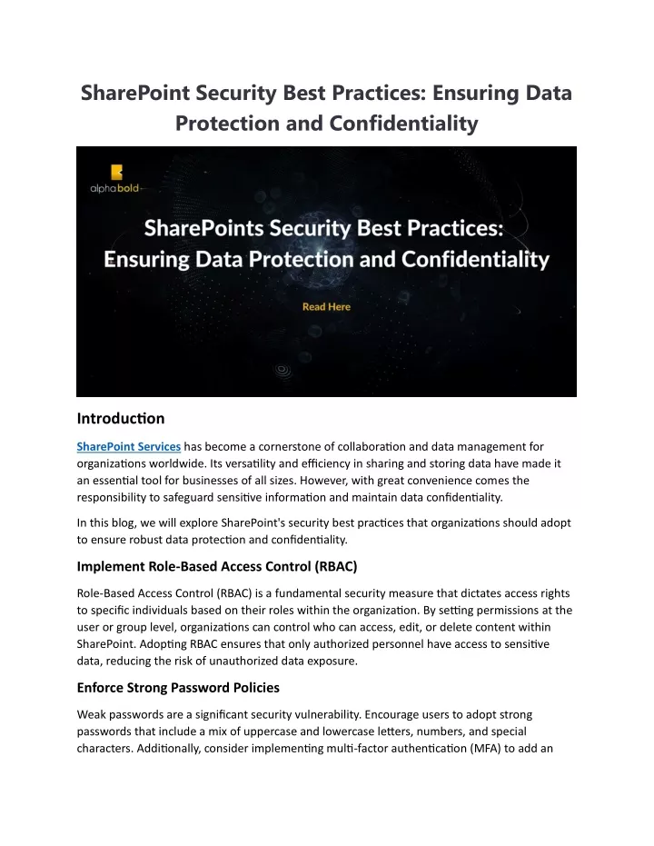 sharepoint security best practices ensuring data