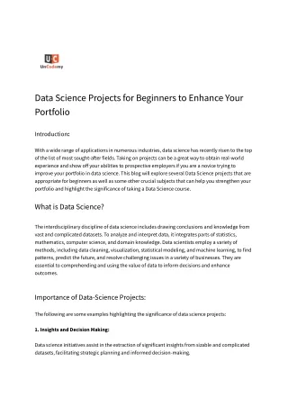 Data Science Projects for Beginners to Enhance Your Portfolio (1)