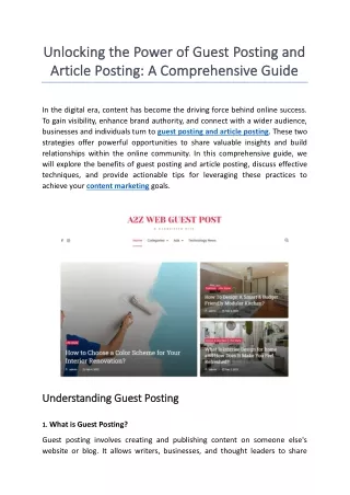 unlocking the power of guest posting