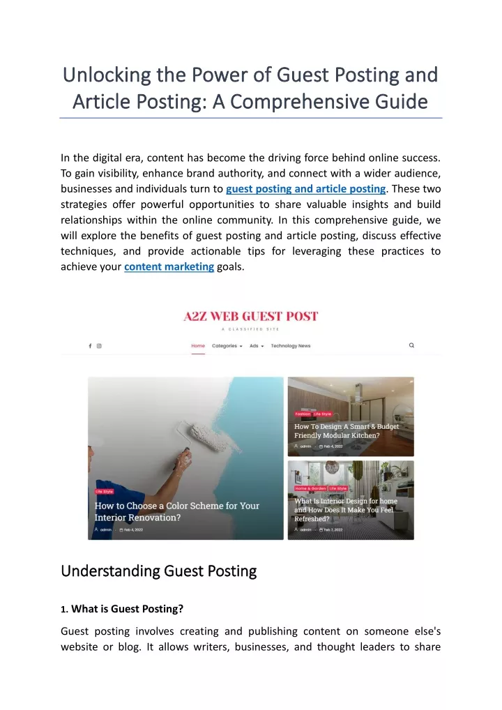 unlocking the power of guest posting