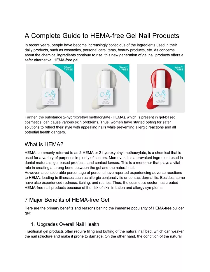 a complete guide to hema free gel nail products