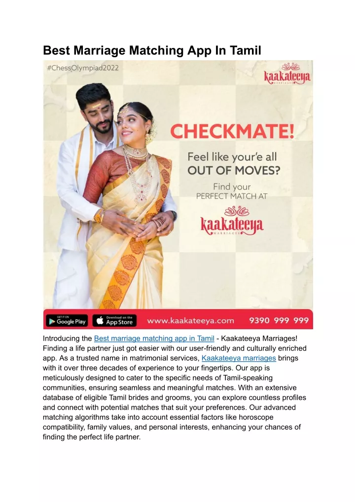 best marriage matching app in tamil