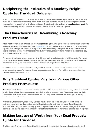 12 Helpful Tips For Doing Road freight quote truckload