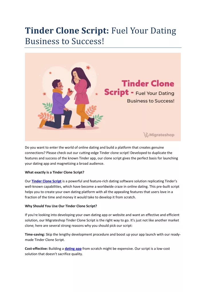tinder clone script fuel your dating business
