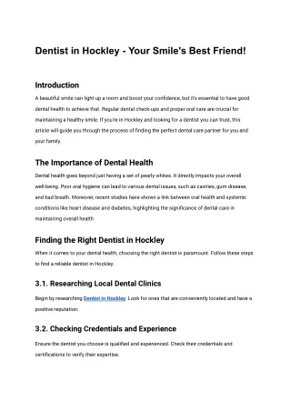 Dentist in Hockley_ Your Smile's Best Friend