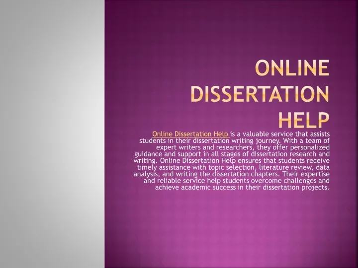 online dissertation help
