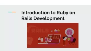 introduction to ruby on rails development