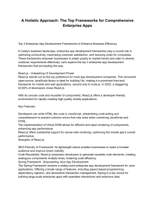 A Holistic Approach_ The Top Frameworks for Comprehensive Enterprise Apps
