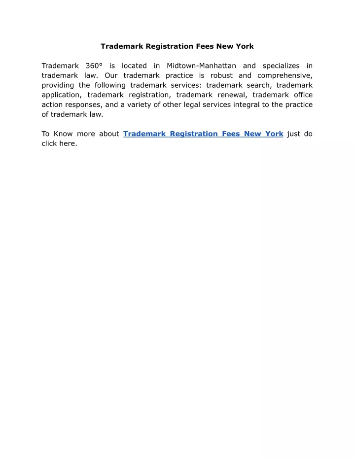 trademark registration fees new york