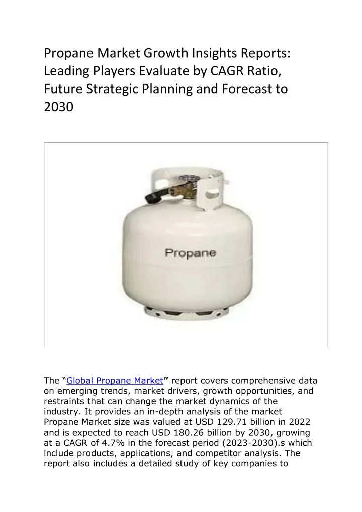 propane market growth insights reports leading