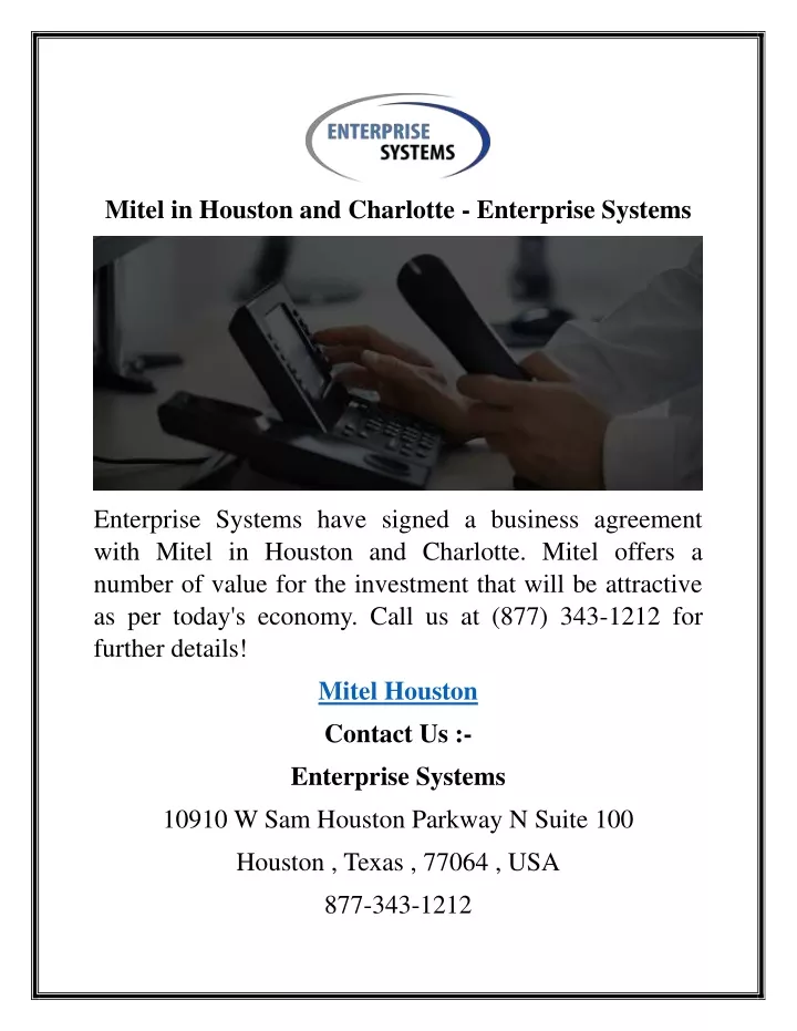 mitel in houston and charlotte enterprise systems