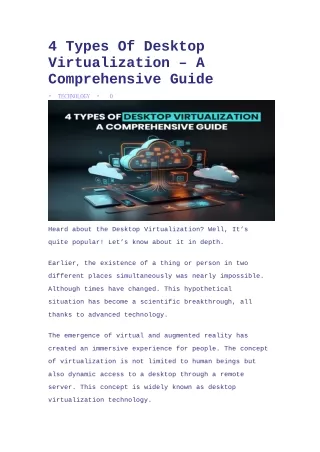 4 types of desktop virtualization a comprehensive