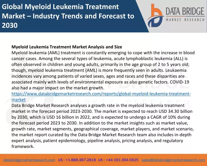 global myeloid leukemia treatment market industry