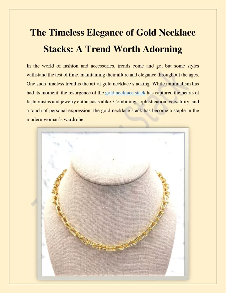 the timeless elegance of gold necklace